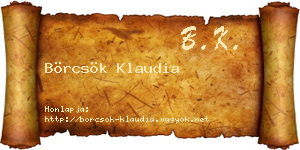 Börcsök Klaudia névjegykártya