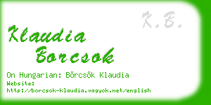 klaudia borcsok business card