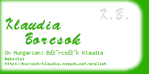 klaudia borcsok business card